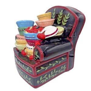Large Vintage Mary Engelbreit Cookie Jar (Chair Of Bowlies ) 10" Ceramic 1998